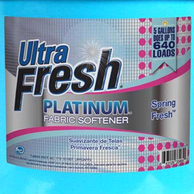 Ultra Fresh Liquid Laundry Fabric Softener, Platinum, 5 Gal, Spring Fresh - Household and Commercial Cleaning Supplies and Accessories for Clothing Items and Fabrics