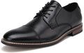 Mens Classic Cap Toe Dress Shoes Oxford for Office | Polished PU Outer Shell,Ventilated Comfortable Latex Insole. Formal Footwear Suited for Office Engagements ,Outings,Weddings
