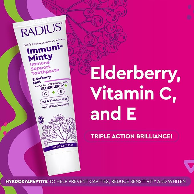 Radius ImmuniMinty Immune Support Toothpaste 2.5 Oz - Elderberry Mint - Pack of 1