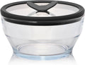 Anyday 4-Cup Glass Microwave Steamer & Food Storage (Clear Black Sesame) | Plastic-Free Meal Prep, Microwave Cookware, Stackable Airtight Storage Container, Vented Glass Lid Microwave-Safe Reheating