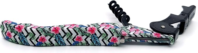 Pulltap's Genuine Collection Floral 900 Waiter's Corkscrew – Double-Hinged Wine Key with Sliding Foil Cutter – Patented Design – Made in Spain – Flower Black