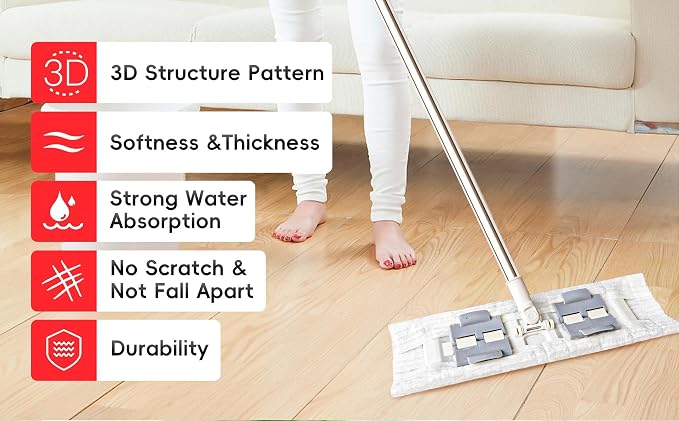 Upgraded Thickened XL Dry Sweeping Cloths - Disposable Mop Refills Compatible with Sweeper | Pet-Friendly for Hardwood Floor Dust & Floor Cleaning(60Count)