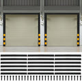 DoubleFill 2 Pack 12 x 12 ft Garage Door Brush Seal Kit, 3 Inch Roll up Door Seal with Aluminum Track, Heavy Duty Nylon Brush for Commercial Doors, Warehouse Barn, Energy Saving, Pest Proof, Black