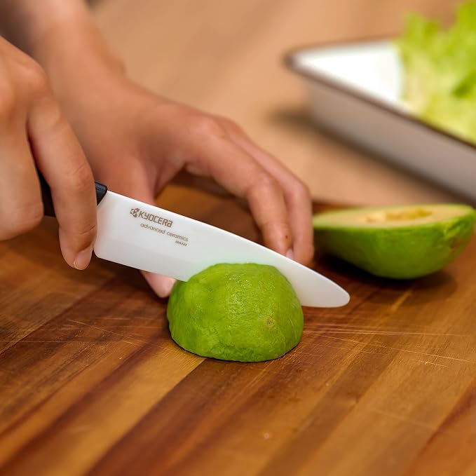 Kyocera Advanced Ceramic Revolution Series 4.5-inch Utility Knife, White Handle, White Blade