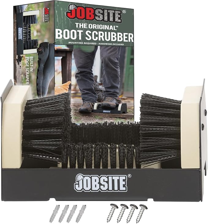 JobSite The Original Boot Scrubber - All Weather Industrial Shoe Cleaner & Scraper Brush