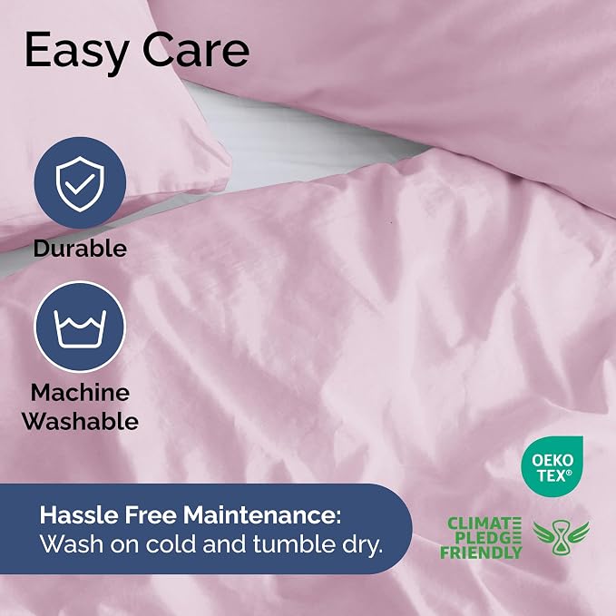 Duvet Cover Queen Size Set - Extra Soft Queen Duvet Cover 90" x 90" with 2 Pillow Shams for Women, Men, Kids & Teens - Hotel Luxury w/ Zipper Closures & Ties - Comfy, Cozy & Breathable (Light Pink)