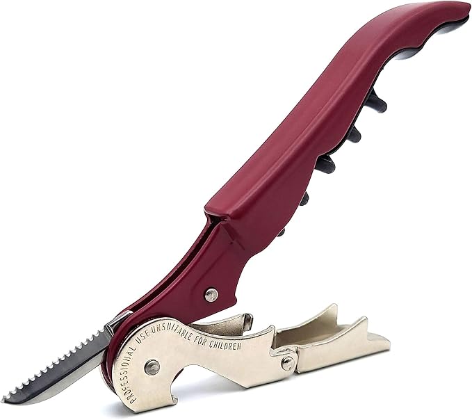 Pulltap's Genuine Classic 500 Waiter's Corkscrew – Double-Hinged Wine Key with Hinged Foil Cutter – Patented Design – Made in Spain – Bordeaux (Burdeos)