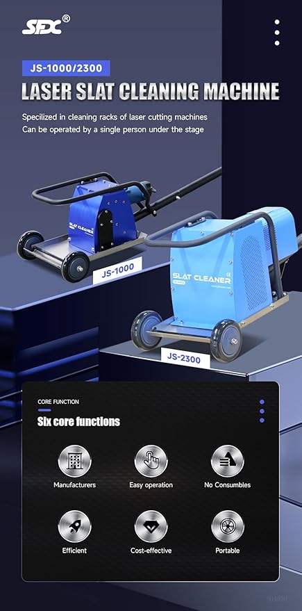 Laser Slat Cleaning Machine 2300W Handheld Laser Slat Cleaner 220V Laser Cutting Machine Portable Slag Remover Cleaning Tool for CNC Laser Cutting Table Sword Fence Plasma Cutters