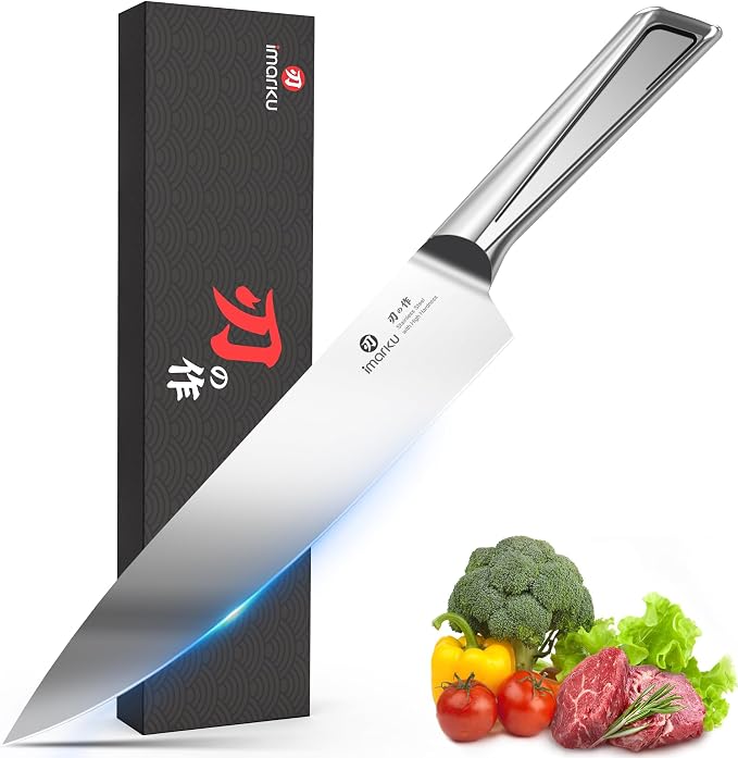 imarku Chef Knife 8 Inch, Ultra Sharp Kitchen Knife with Ergonomic Handle | Professional Cooking Knife for Meat, Vegetables & Fruits, Rust Resistant Chef’s Knife with Gift Box