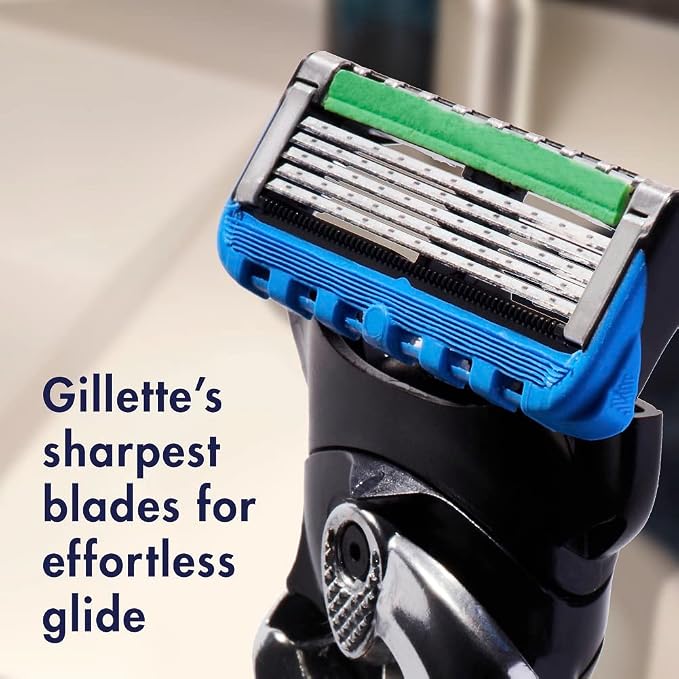 Gillette Fusion5 ProGlide Razor for Men, 12 Blade Refills with Precision Trimmer (Pack of 2)