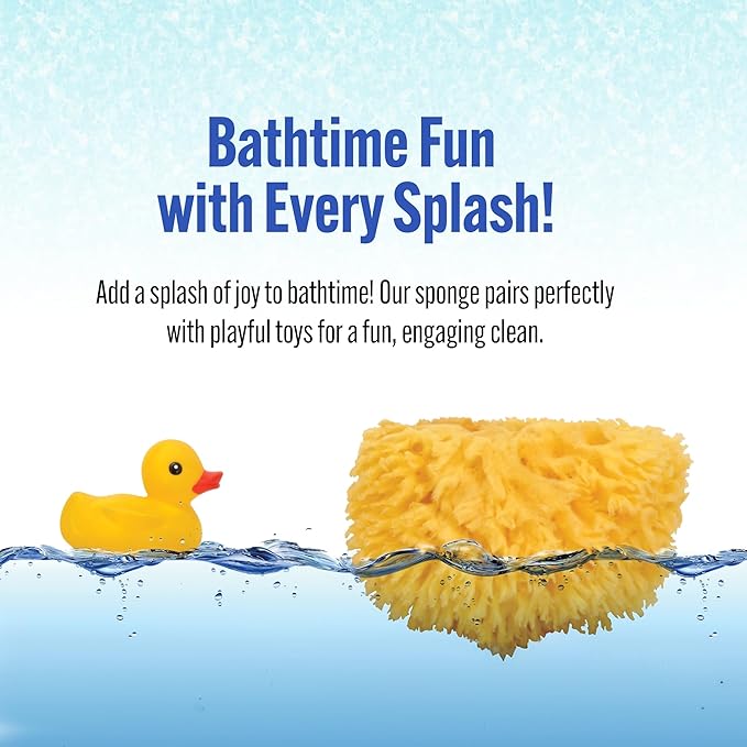Baby Buddy Absorbent Natural Bath Sponge, Ultra Soft Premium Sea Wool Sponge, Soft On Baby's Tender Skin, Bath Accessories Baby and Kids, Infant Bath, Biodegradable, Hypoallergenic, 4 Pack, 4.5 in