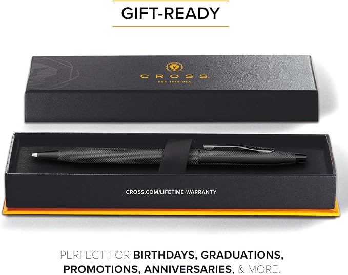 Cross Classic Century Brushed Black PVD Rollerball Pen - Refillable Pen for Effortless Writing - Black Ink - Durable Construction - Premier Distinctive Look - Gift-Ready