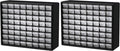 Akro-Mils 64-Drawer Plastic Storage Cabinet, 20-Inch W x 6-Inch D x 16-Inch H | Black | Model 10164 | Garage Organization