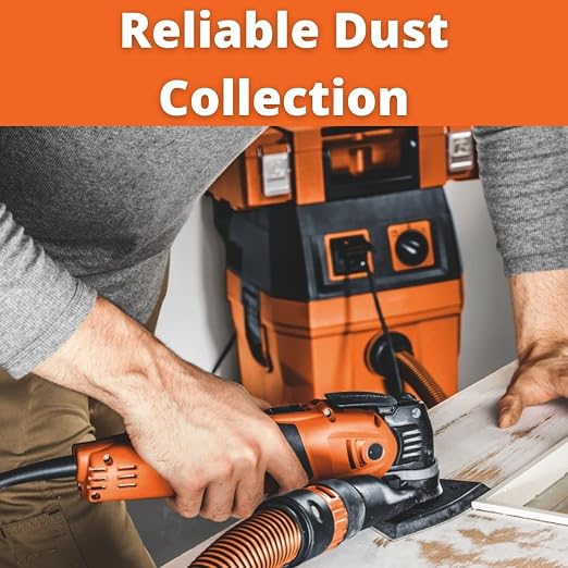 Fein Turbo I Wet/Dry Shop Vac Dust Extractor - 5.8-Gal, 151 CFM Suction, Quiet 66 dB, Anti-Static System, 25 ft Cord, 13 ft Hose, Tool-Activated for Jobsite & Workshop - 92035060090