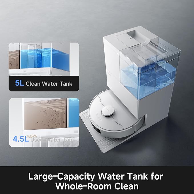 MOVA P20 Ultra Robot Vacuum and Mop, 30,000Pa Suction, MopExtend Edge Cleaning, All-in-One Dock with 145°F Mop Auto-Drying, 100 Days Auto-Empty, Liftable Spinning Mop for Carpet, Hard Floors, Pet Hair