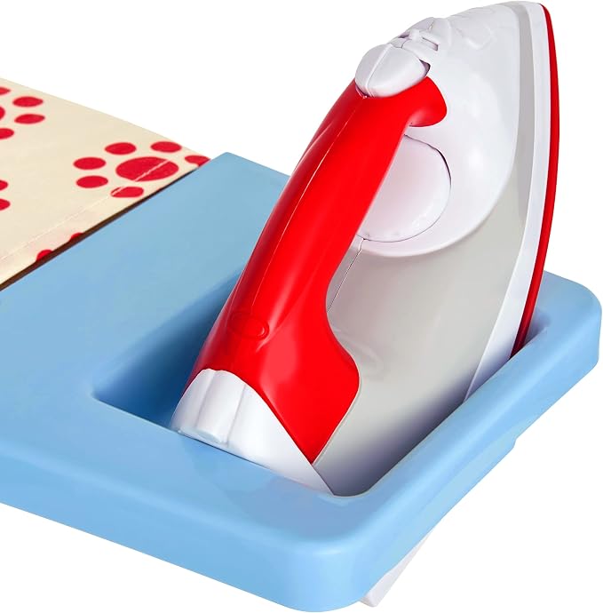 Casdon Ironing Set | Toy Ironing Board and Iron for Children Aged 3+ | Folding Clothes Airer and Hangers Included!