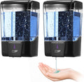 2 Pack Automatic Soap Dispenser Touchless,600 ml / 20 oz Commercial Hand Soap Dispenser,Wall Mount Hand sanitizer Dispenser for Bathroom Offices Home Kitchen Hotel（Black）