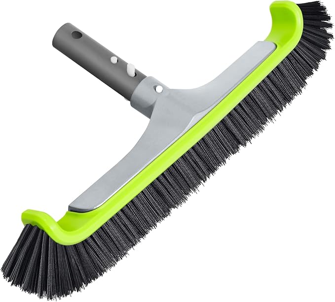 Sepetrel Upgraded Pool Brush Head for Cleaning Pool Walls,Heavy Duty Inground/Above Ground Aluminum Swimming Pool Scrub Brushes with Curved Ends & Premium Strong Bristle