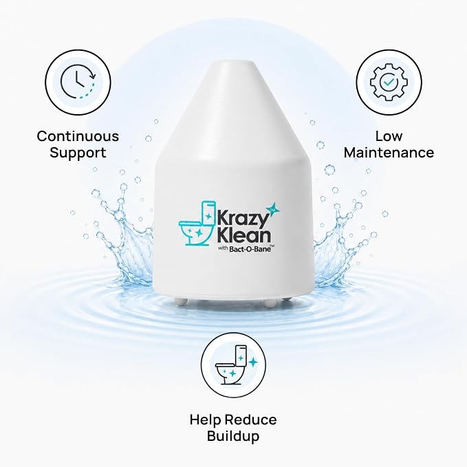 Krazy Klean Automatic Toilet Cleaner - Continuous Flush Cleaning System - Helps Reduce Buildup & Stains - Easy Install, No Daily Scrubbing - 1 Count