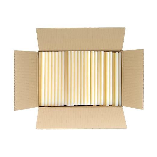 ASA Industrial Hot Glue Sticks 5/8" x 10", High Temp, 25 lb, 266 Ct | High-temp adhesive glue sticks for packaging and woodworking use. 25 lb bulk box, 266 sticks included.