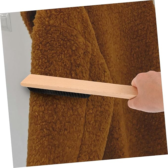 Baluue 2pcs Clothing Brush Wood Handle Lint for Clothing Coats and Blankets Compact Laundry Brush for Home and Travel Use and Reusable Cleaning Tool