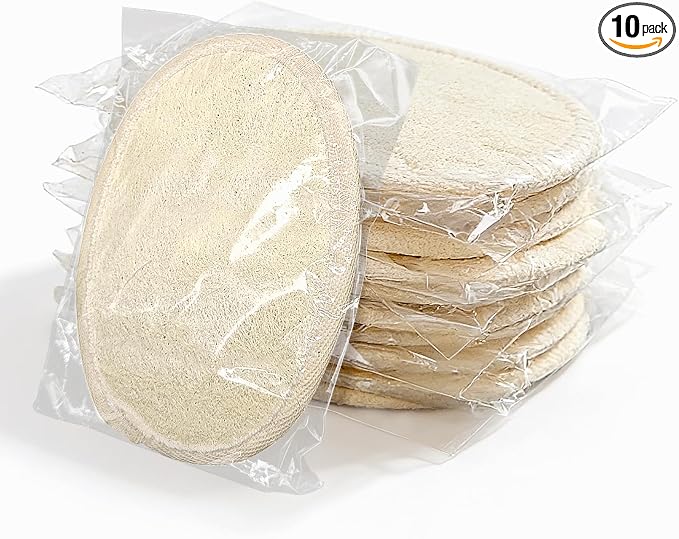 Loofah Individually Wrapped,Luffa,Natural Loofahs,Bath Loofah,Shower Loofah,Body Loofah,Loofah Exfoliating Body Scrubber Pads,Travel Loofah Sponges Pouf Brush for Women and Men (10 Pack)