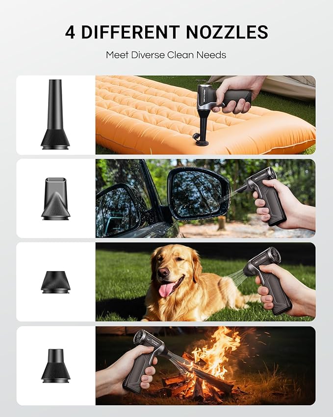 T150 Compressed Air Duster, Mini Hand Blower 110000RPM, 3-Gear Handheld Cordless Blower with Fast Charging, Portable Electric Air Blower for PC, Car, Outdoor, Keyboard