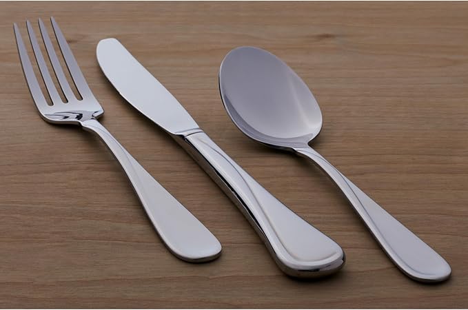 Oneida Silverware Set, Flight Everyday Flatware Dinner Spoons Set, Service For 4, Rust Resistant 18/0 Stainless Steel, Dishwasher Safe, Mirror Finish, Home And Kitchen Utensils Sets (Silver, 4 Piece)