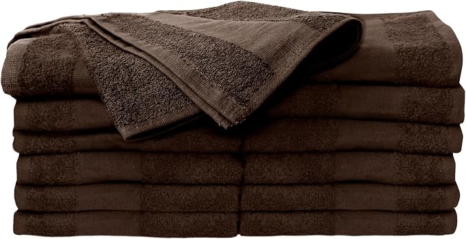 ForPro 12ct Bleach Tough Salon Towels, 16Wx27L in, Chocolate, 100% Cotton | for Salon, Spa & Gym Use, Hand Towels, Bleach-Safe Salon Towels, Absorbent Spa Towels, Barber Towels, Salon & Spa Essentials