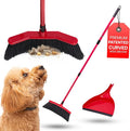 Da Vinci Angle Broom with Dustpan Combo Set – 16" Curved Head, 52" Adjustable Telescopic Handle, Soft PVC Bristles, Indoor Outdoor Broom and Dustpan Set for Kitchen, Pet Hair, Dust & Debris