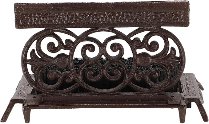 Esschert Design USA LH53 Cast Iron Shoe Scraper with Brush