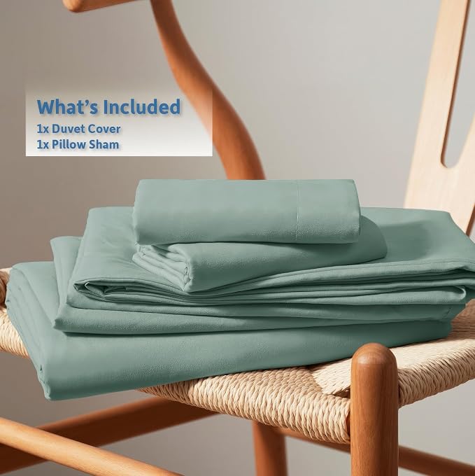 Nestl Twin Duvet Cover Set - Soft Double Brushed Sage Green Duvet Cover Twin XL, 2 Piece, with Button Closure, 1 Duvet Cover 68x90 inches and 1 Pillow Sham