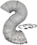 PVC Flexible Aluminum Duct Hose 4 Inch 8 Feet For HVAC Ventilation and Exhaust With 2 Clamps