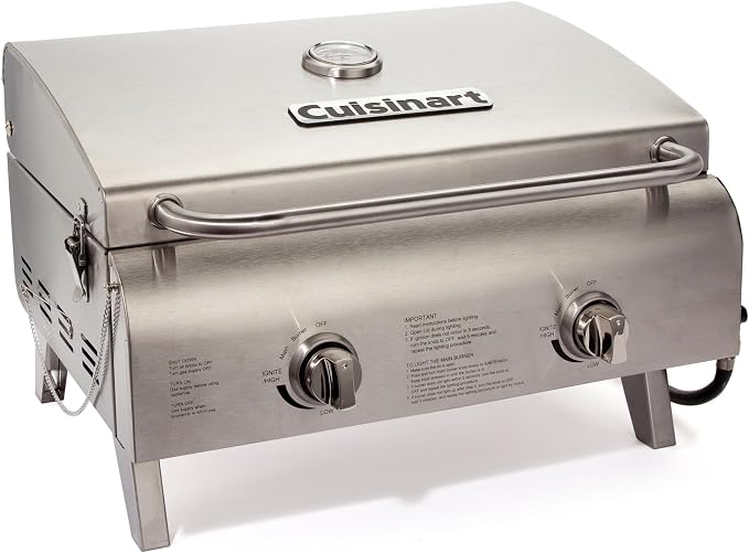 Cuisinart Outdoor Gas Grill, 2000 BTU, Portable, 2-Burner