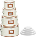 Aokeyee 4-Piece Plate Storage Set, Hard-Shell Dinnerware Organizer, Ivory | With 48 Soft Felt Dividers for Saucer, Dessert, Salad and Dinner Plates, Dual Zippers, Handles, Stackable, Moving & Storage