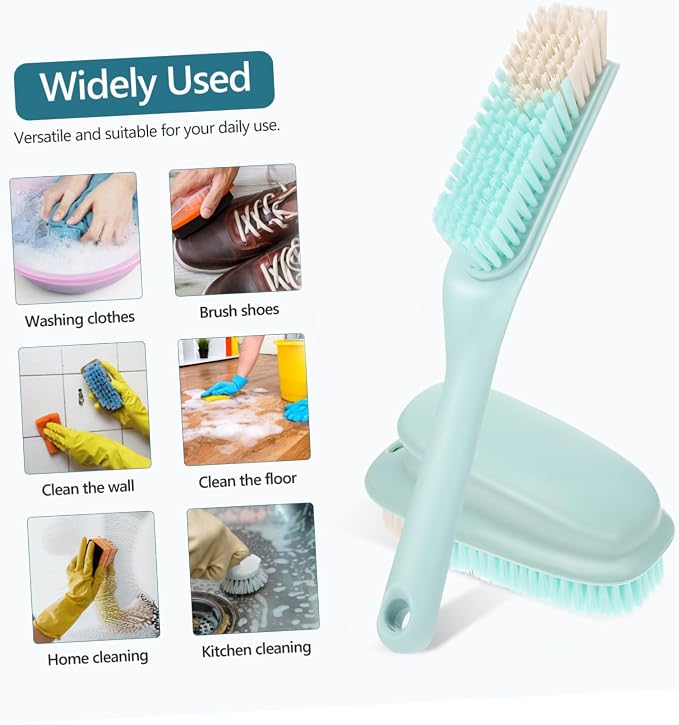 GALPADA Long Handle Laundry Brush Shoe Scrub Brush Multi-Purpose Cleaning Tool for Stains Dirt Removal Durable Plastic with Soft Bristles for Clothes Footwear