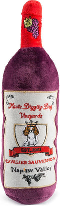 Haute Diggity Dog Cavalier Sauvignon, Plush Designer Dog Toys with Interactive Squeaker, Stimulating Pet Enrichment, Machine-Washable & Safe Materials for All Breeds, One Size