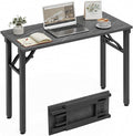 XBurmo Folding Desk Foldable Table, No Assembly 35.8" Foldable Desk Space-Saving Workstation for Small Space, Computer Table, Flat Storage for Home Office, Bedroom, Dorm, Study Room, Marble Greige