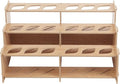 HG Art Concepts Mezzo Artist Paint and Brush Racks - Wood Grain Laminate Multi Layer Desk Stand Professional Storage Display Organizer for Paintbrushes and Tubes - Straight Rack 2