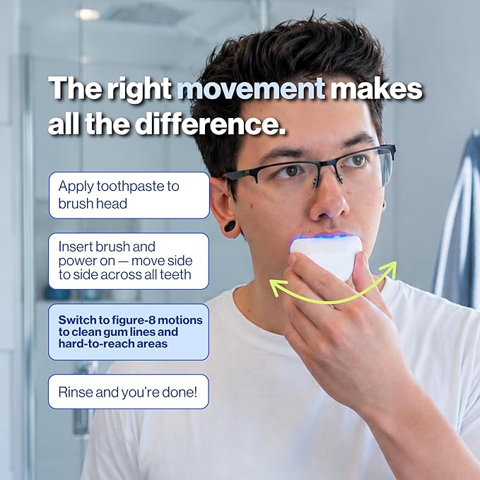 Autobrush Sonic Pro Electric Toothbrush – Only ADA Accepted U-Shaped Brush, Clinically Proven Up to 5.1X Better Cleaning, 30-Second Full Mouth 360 Clean, Rechargeable, Waterproof, Black, Women's Small