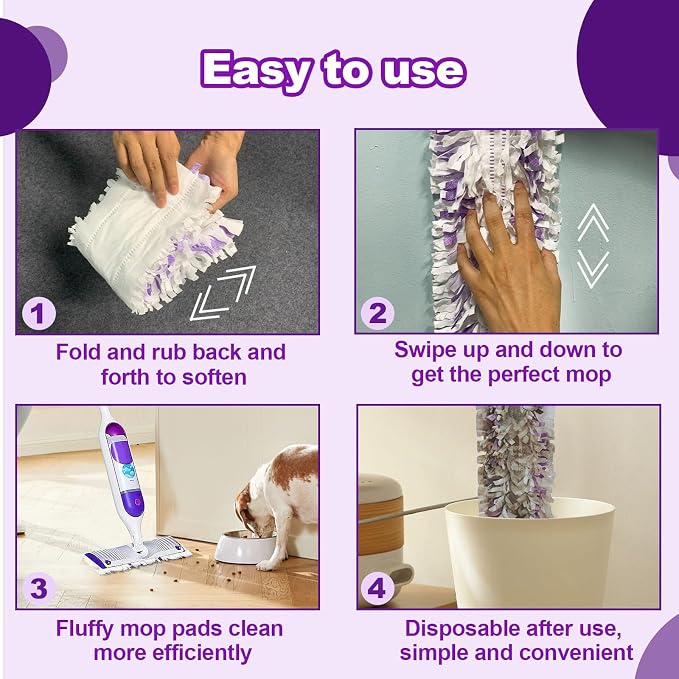 Pure Realm 20 Count Disposable Power mop Pads Compatible with Swiffer Power mop Refills and Wood PowerMop, Multi-Surface swiffer Wet Pads Refills Replacement Use for Floor Cleaning