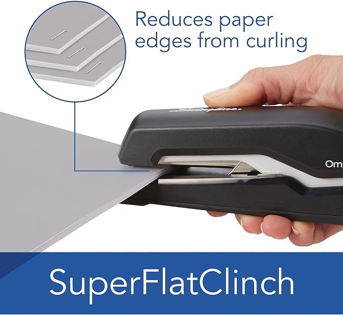 Swingline Stapler, Omnipress 60 Stapler, Press Anywhere for Easier Use, 60 Sheet Capacity, Black/Gray (5000590A)