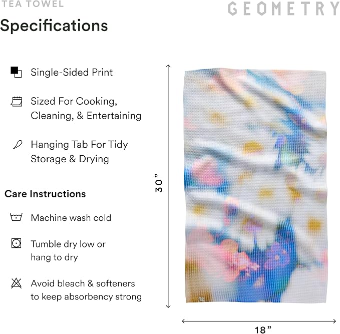GEOMETRY Spring Kitchen Towels - Quick Dry Microfiber Cloth Spring & Summer Dish Towels for Kitchen Drying - Premium Quick Dry Towel - Soft Flora, 18" x 30" - 2-Pack