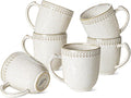 LE TAUCI Coffee Mugs 18 oz,Ceramic Mug Set, Embossment Cups for Latte, Hot Tea, Cappuccino, Mocha, Cocoa,Suit For Housewarming Wedding- 3.9 inch, Set of 6, Birch