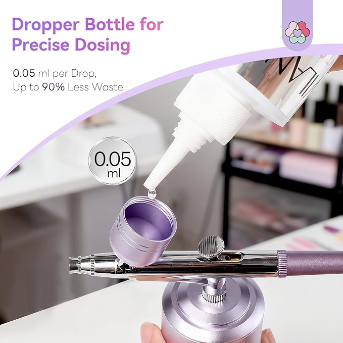 SAVILAND Airbrush Cleaner Kit: 10S Instant 240ml Airbrush Cleaning Kit Low Odor Acetone Free with Cleaning Brush & Needle Nozzle Reamer Full Tool Set for Clog Removal Nail Art Airbrush Pro