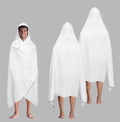 COTTON CRAFT Hooded Bath Towel for Adults – 2 Pack 100% Cotton Bath Sheet | Waffle Weave Oversized 35x70 inch Ringspun Terry Bath Wrap with a hood - Soft Super Absorbent Quick Dry – 450 GSM – White
