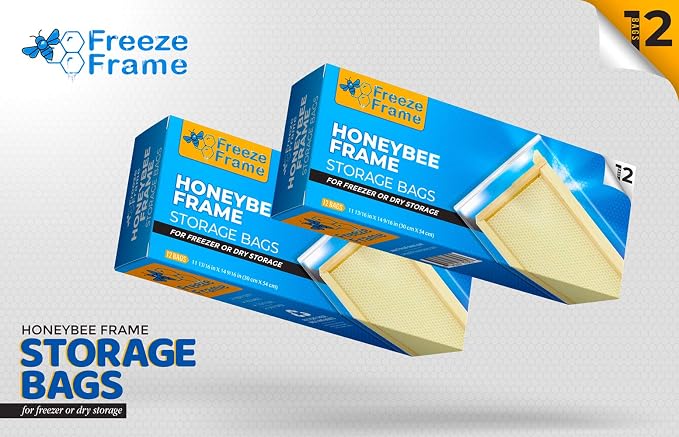 Freeze Frame - Honeybee Frame Specialty Storage Bags - Extra Thick 3.5mil [2-Pack] (Qty 24)