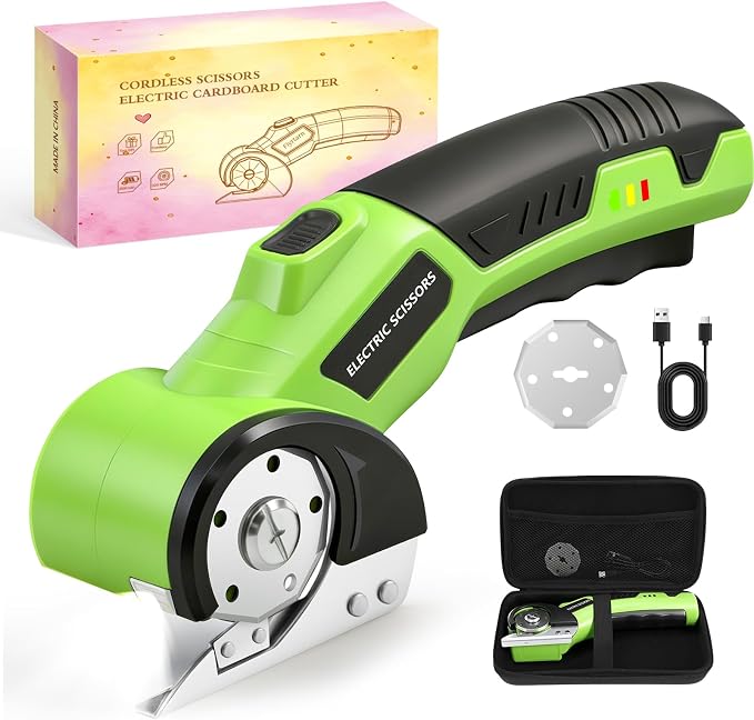 Cardboard Cutter Electric Scissors Tools - Box Cutters Cordless Electric Scissor for Arthritic Hands, Home Apartment Essentials for Cardboard Recycling, Gadget Gifts for Men Women Dad Mom Husband Wife