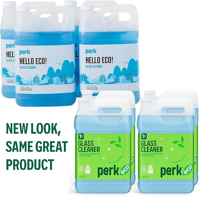 Sustainable Earth Ready-to-Use Glass Cleaner Refill, 1 Gallon, Streak-Free Cleaner for Windows & Mirrors, 4/Carton