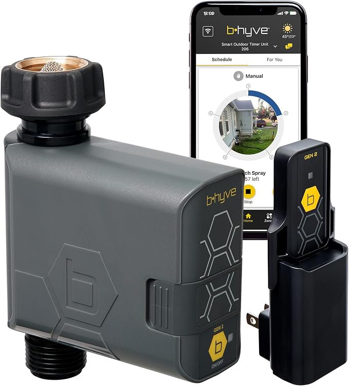 Orbit B-hyve Gen 2 Smart Hose Watering Timer with Wi-Fi Hub - Smart Hose Watering Timer - Wi-Fi System - App Controlled - Weatherproof AA Battery Powered - 90204